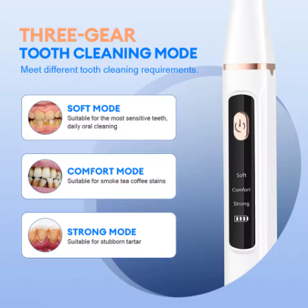 Ultrasonic Tooth Cleaner - Remove Plaque & Stains at Home